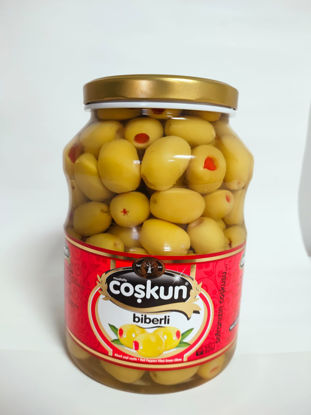 Domat Yeşil Zeytin Biberli 1.2 kg CAM 201-230 Biberli XL resmi